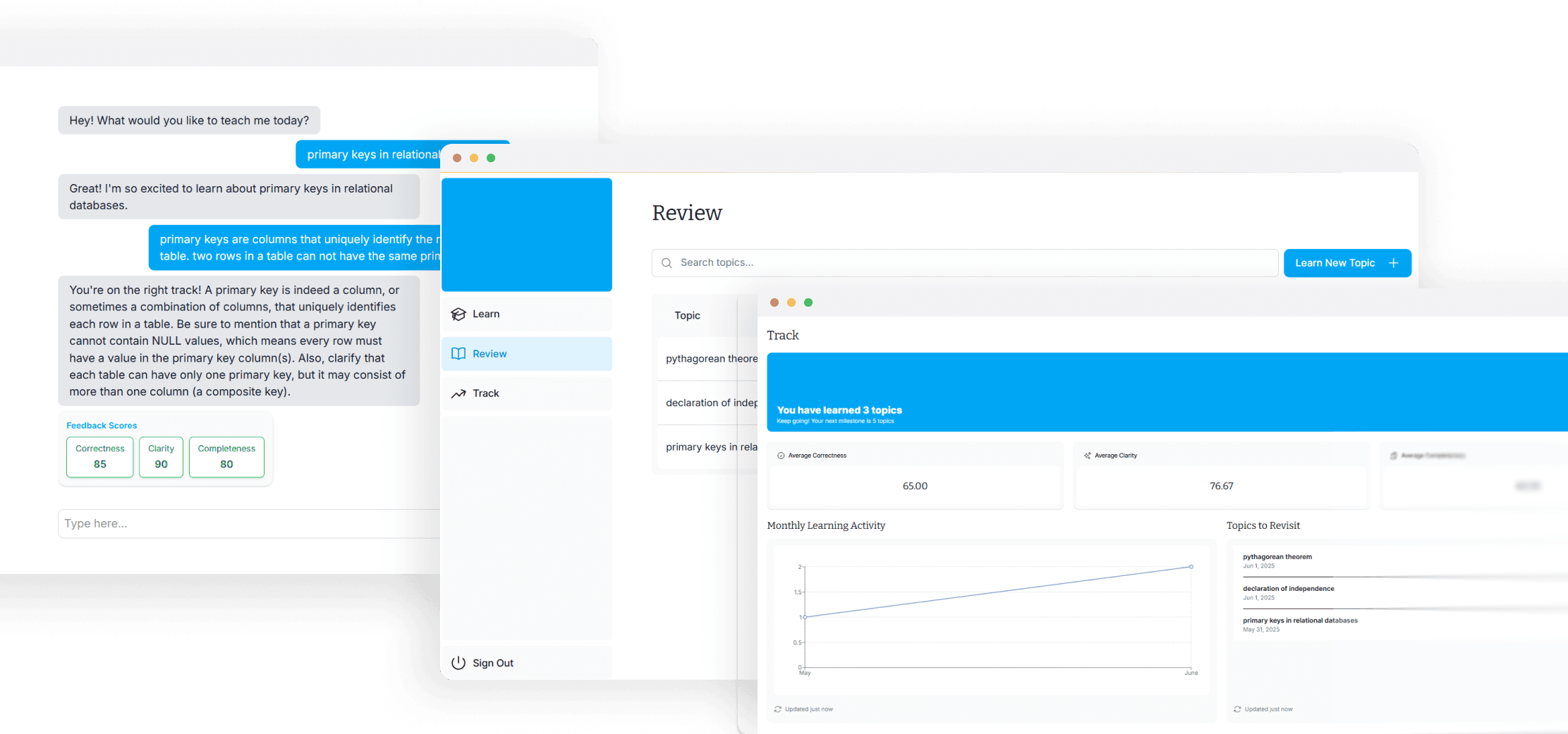 Screenshots of Buddi showing desktop version